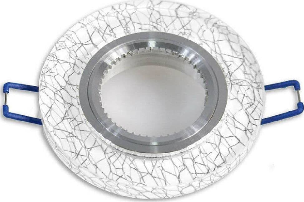 PORTA FARETTO INCASSO PER FARETTO TONDO VETRO BIANCO VENATURE ORO ARGENTO P15 - 3