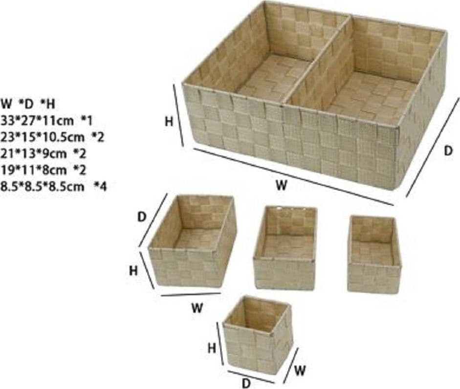 SCATOLE IN TESSUTO COMPONIBILI ORGANIZER PER BAGNO ARMADI SCAFFALI 79081 BEIGE - 2