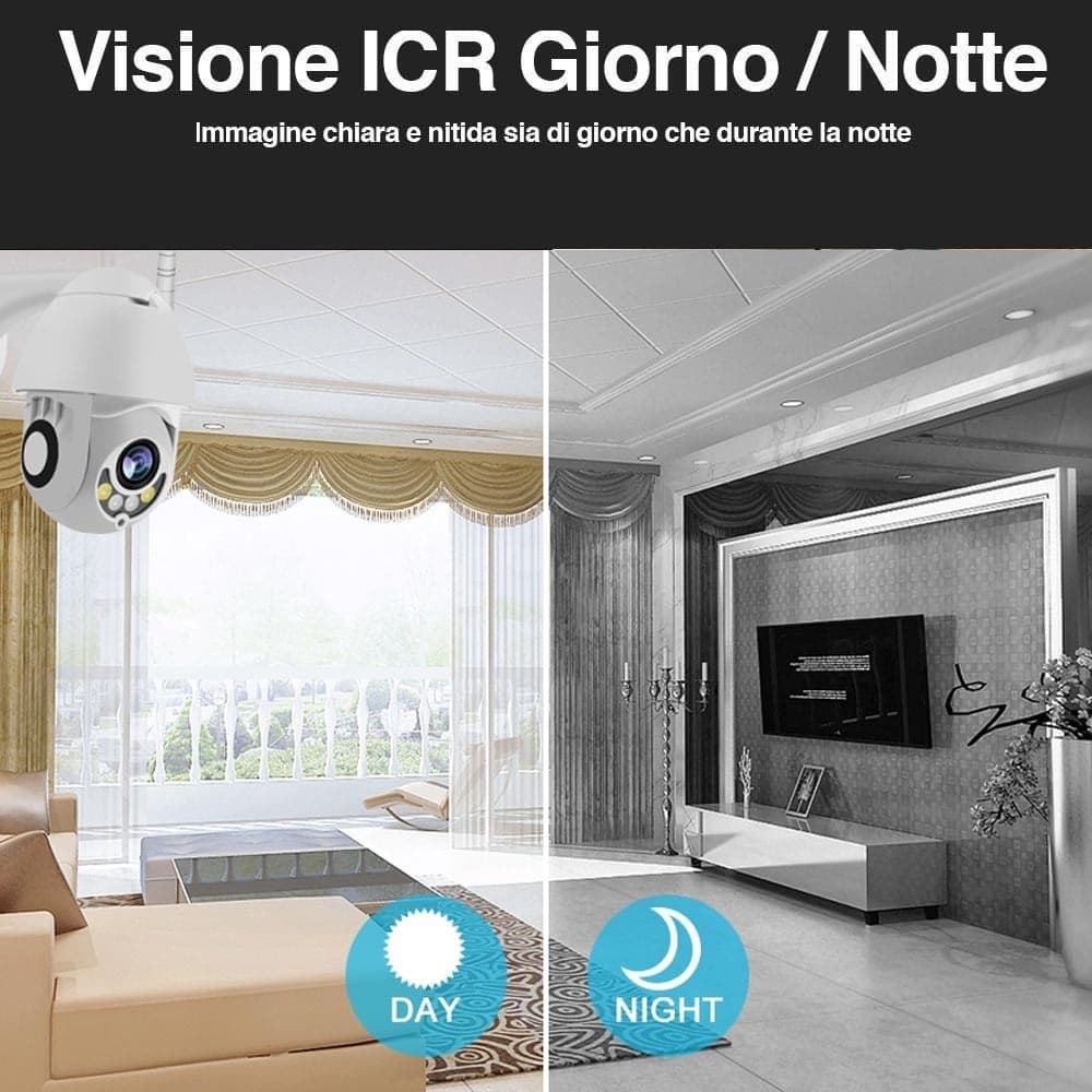 TELECAMERA IP CAMERA FULL HD 1080P WIRELESS MOTORIZZATA WIFI INTERNET DA ESTERNO - 11