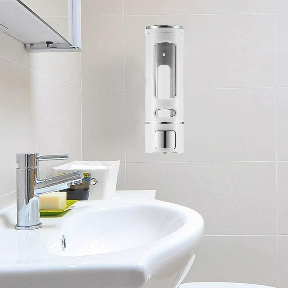 DISPENSER EROGATORE PORTA SAPONE MANUALE DOSATORE PROFESSIONALE A MURO 400ML - 2