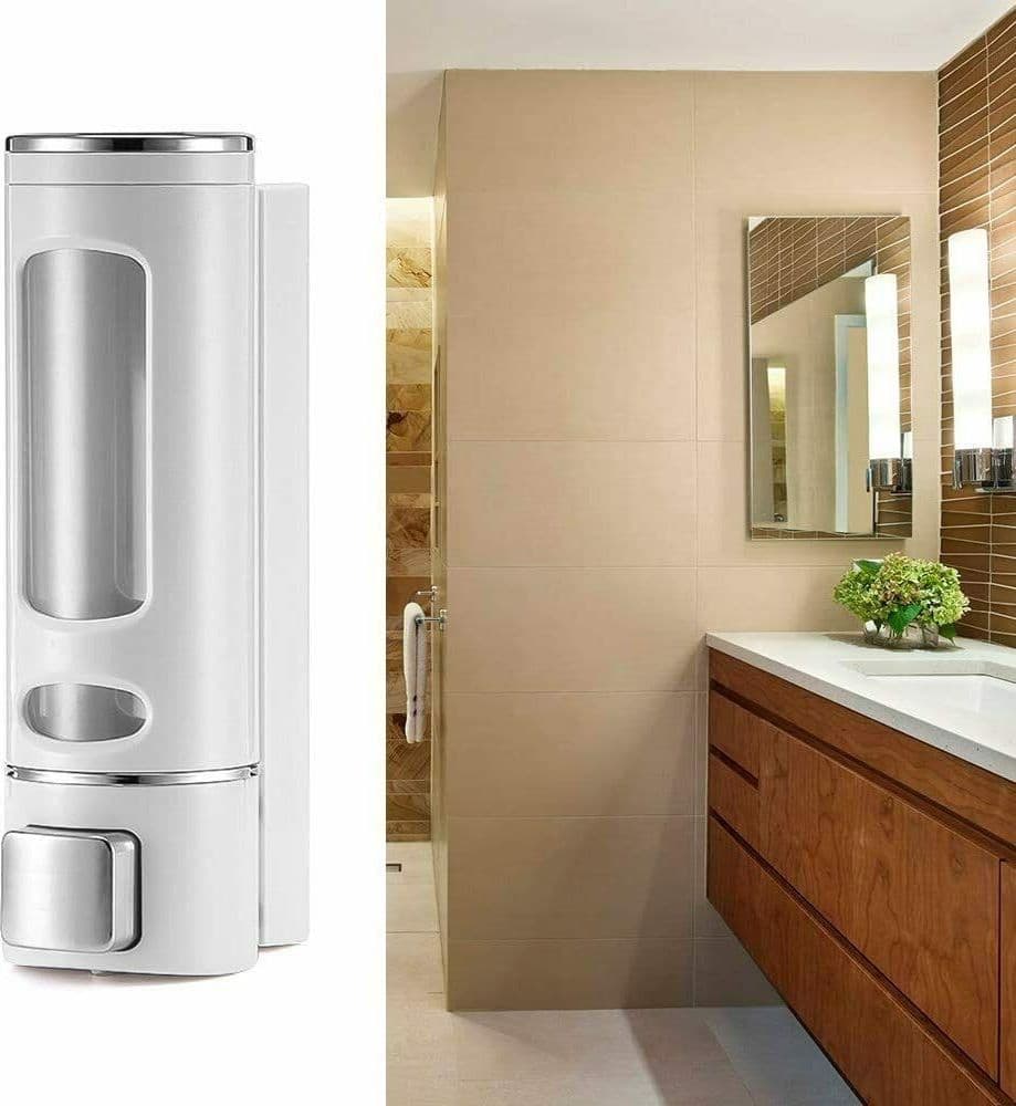 DISPENSER EROGATORE PORTA SAPONE MANUALE DOSATORE PROFESSIONALE A MURO 400ML - 3