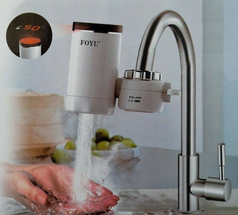 RUBINETTO ELETTRICO ISTANTANEO CALDAIA ACQUA CALDA CON DISPLAY FO-J09 - 3