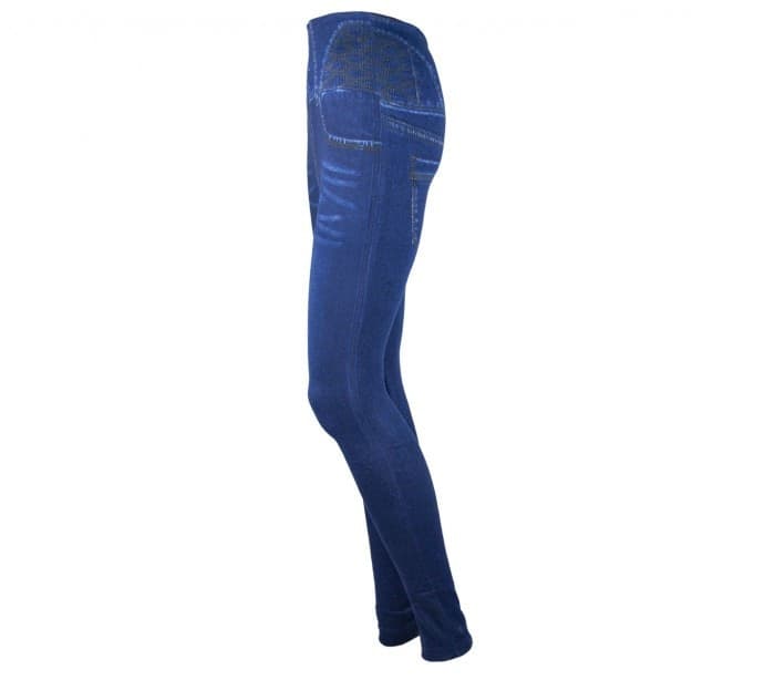 LEGGINGS TERMICI N9050 EFFETTO DENIM RUINUR MOD. MAIA CON INTERNO FELPATO BLU - 4