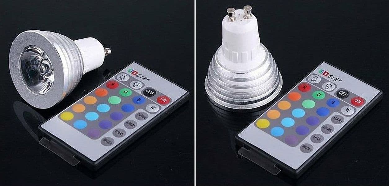 FARO RGB LAMPADA FARETTO GU10 MULTICOLORE 3W LED TELECOMANDO CROMOTERAPIA - 2