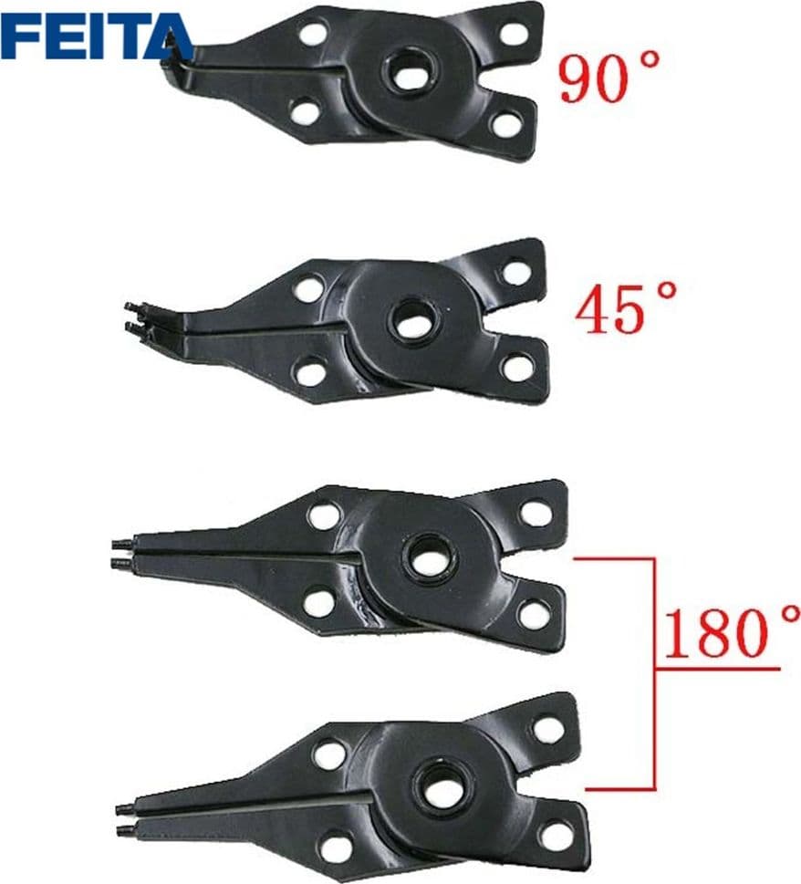 PINZA SEEGER PER FERMI APRI ANELLI ELASTICI INTERNI ESTERNI KIT SET 4 TESTE - 2