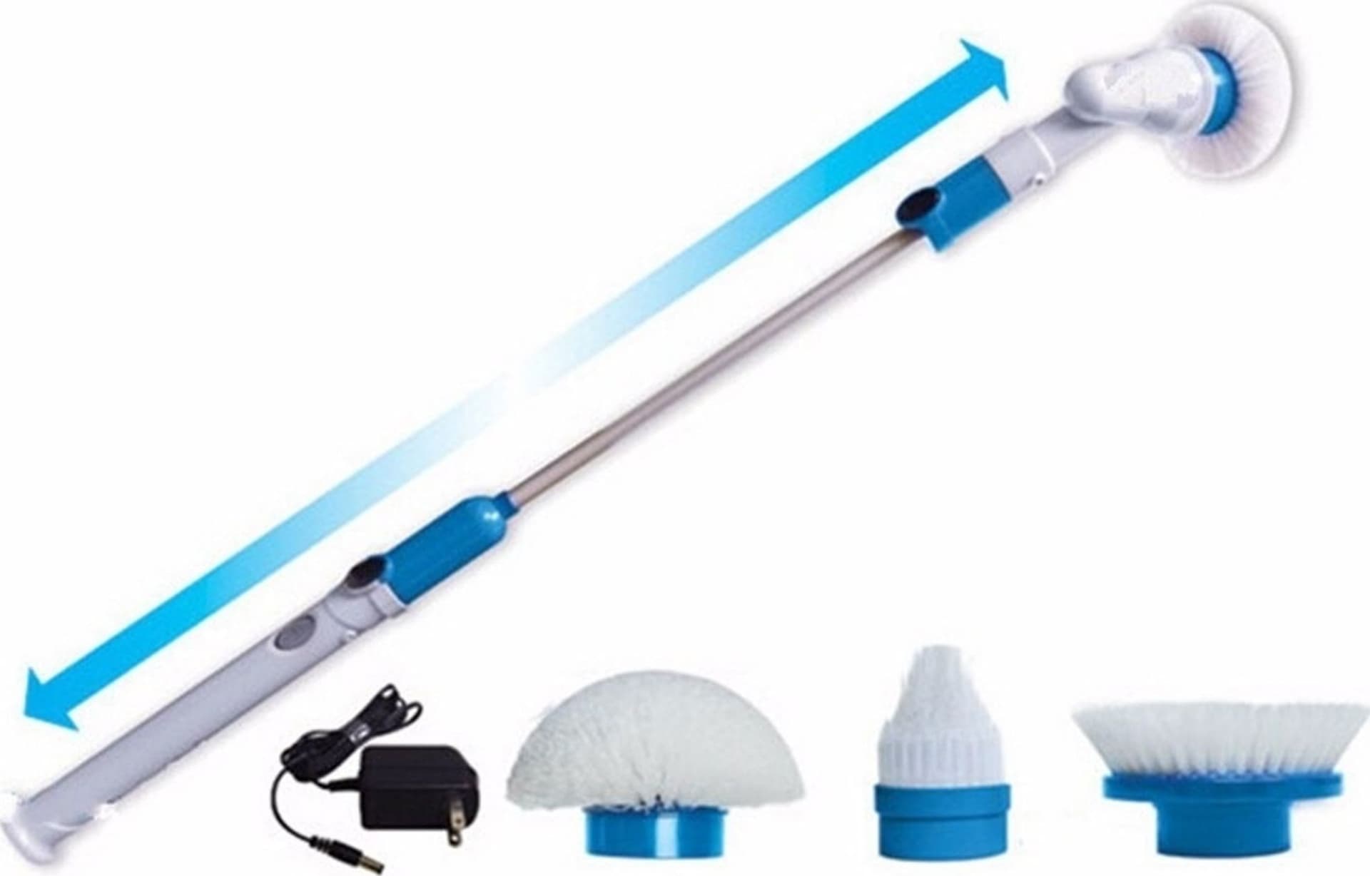 SPAZZOLONE SPAZZOLA ROTANTE CORDLESS RICARICABILE PER PULIZIA PIASTRELLE BAGNO - 2