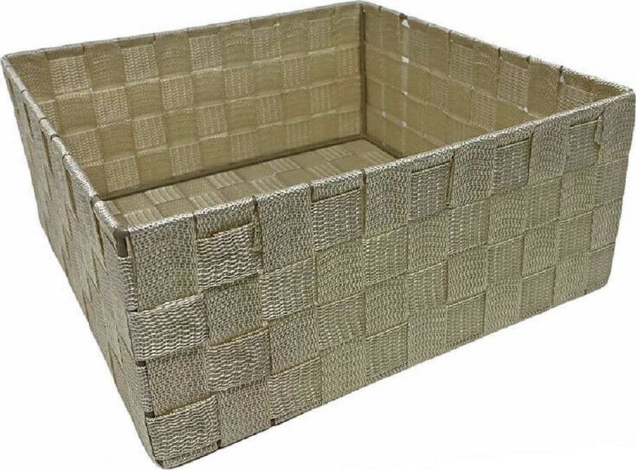 6 PZ SCATOLA IN TESSUTO CONTENITORI ORGANIZER BAGNO ARMADIO CASSETTI BEIGE 79152 - 3