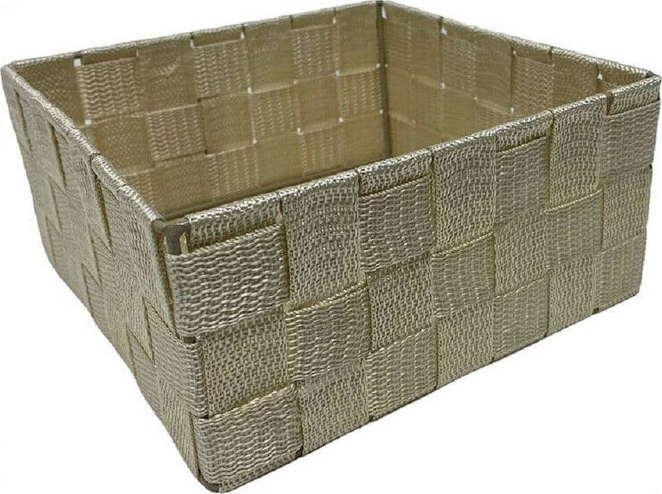 6 PZ SCATOLA IN TESSUTO CONTENITORI ORGANIZER BAGNO ARMADIO CASSETTI BEIGE 79152 - 6