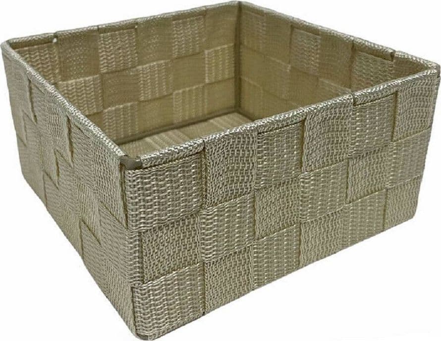 6 PZ SCATOLA IN TESSUTO CONTENITORI ORGANIZER BAGNO ARMADIO CASSETTI BEIGE 79152 - 7