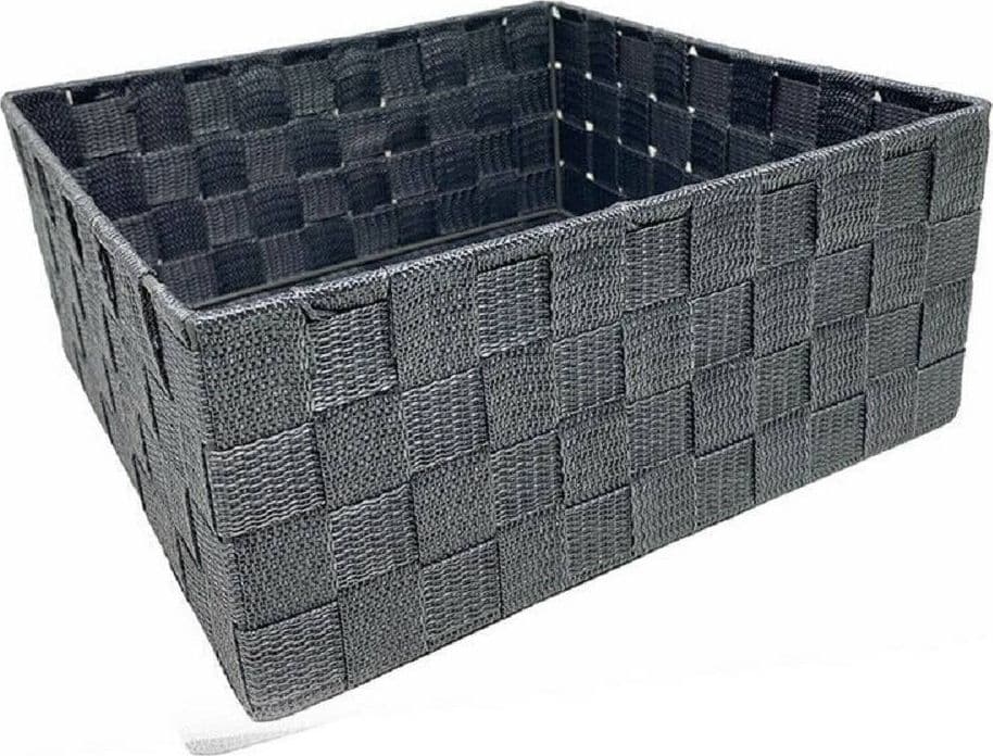 6PZ SCATOLA IN TESSUTO CONTENITORI ORGANIZER BAGNO ARMADIO CASSETTI GRIGIO 79151 - 2