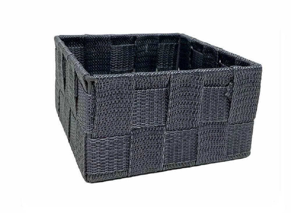 6PZ SCATOLA IN TESSUTO CONTENITORI ORGANIZER BAGNO ARMADIO CASSETTI GRIGIO 79151 - 7
