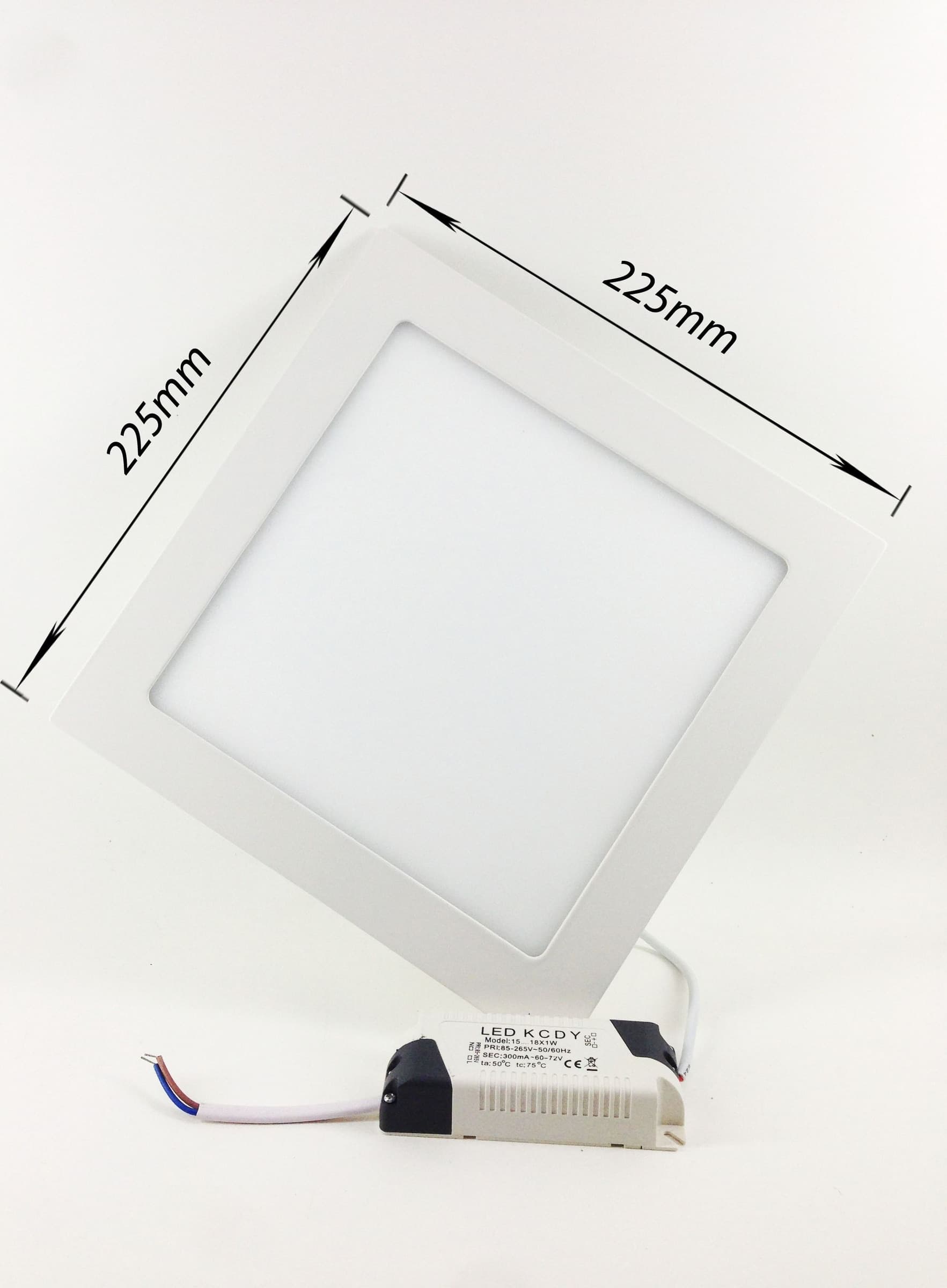 FARETTO LED 18W ULTRA SLIM QUADRATO INCASSO A MOLLA CON LED DRIVER 22.5CM - 4