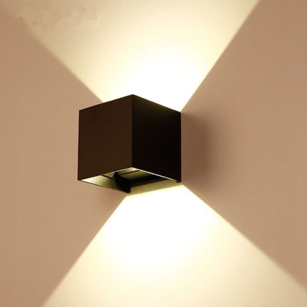 APPLIQUE CUBO LED 40W PER USO ESTERNO IP65 DOPPIA LUCE REGOLABILE 3600 LUMEN - 5