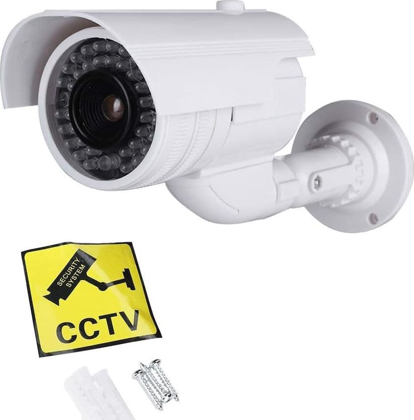 TELECAMERA FINTA DUMMY CON LED IR LAMPEGGIANTE CAMERA VIDEOSORVEGLIANZA STAFFA - 4