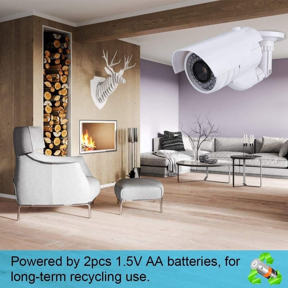 TELECAMERA FINTA DUMMY CON LED IR LAMPEGGIANTE CAMERA VIDEOSORVEGLIANZA STAFFA - 6