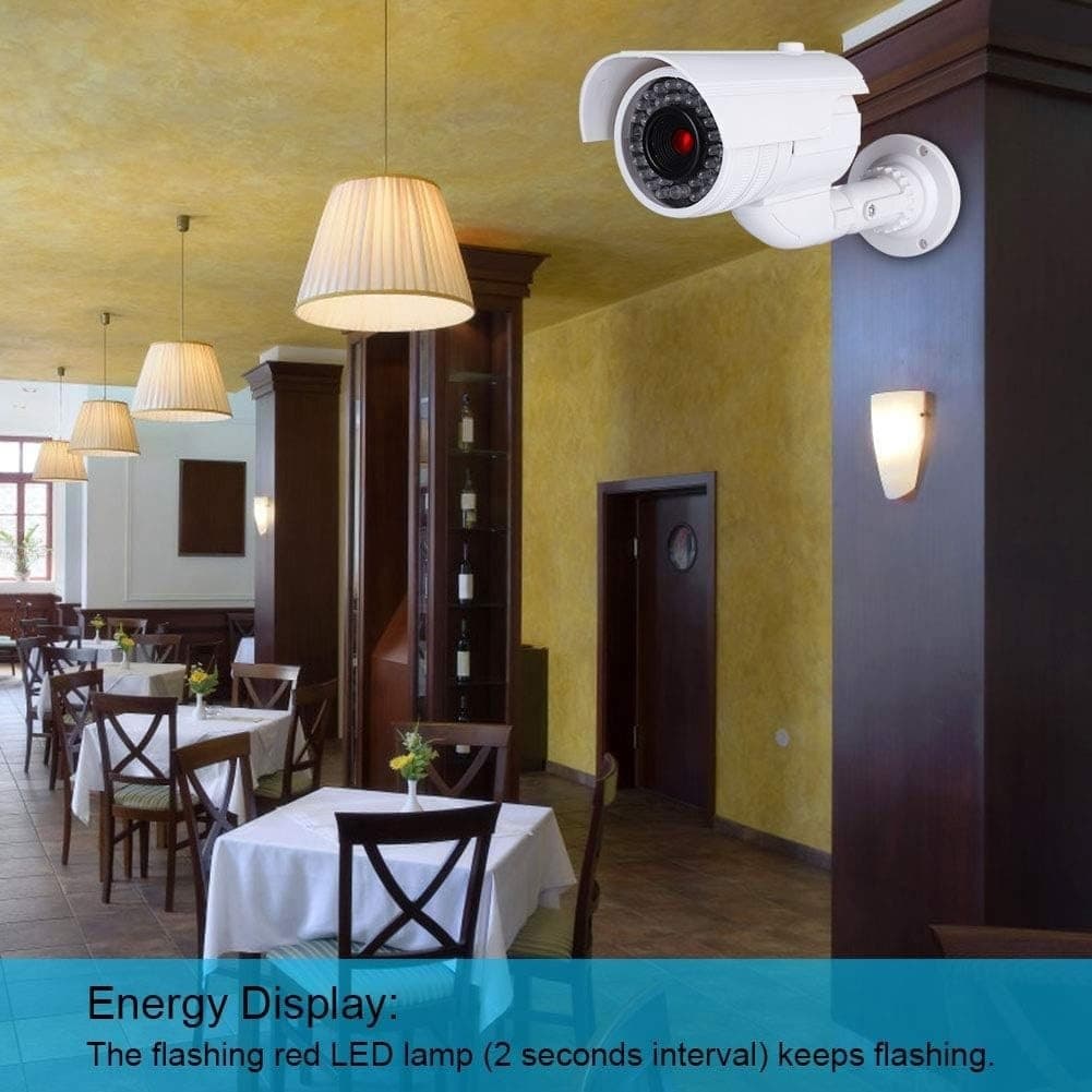 TELECAMERA FINTA DUMMY CON LED IR LAMPEGGIANTE CAMERA VIDEOSORVEGLIANZA STAFFA - 7