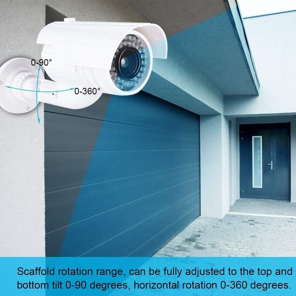 TELECAMERA FINTA DUMMY CON LED IR LAMPEGGIANTE CAMERA VIDEOSORVEGLIANZA STAFFA - 8