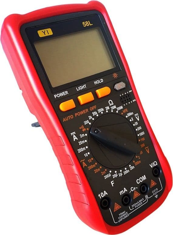 MULTIMETRO TESTER DIGITALE PROFESSIONALE VOLT AMPERE FARAD PUNTALI YI-58L - 2