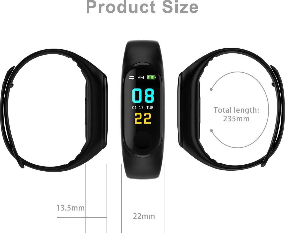 SMARTWATCH BRACCIALE OROLOGIO BLUETOOTH CARDIOFREQUENZIMETRO CONTAPASSI FITNESS - 4