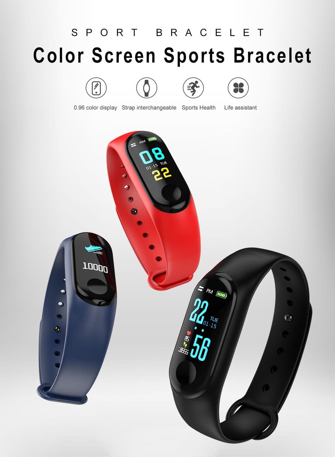 SMARTWATCH BRACCIALE OROLOGIO BLUETOOTH CARDIOFREQUENZIMETRO CONTAPASSI FITNESS - 6