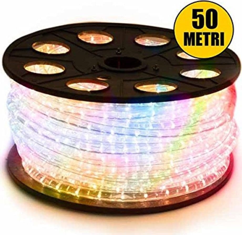 TUBO LUMINOSO 1200 LED 50 MT MULTICOLOR USO ESTERNO CONTROLLER 8 GIOCHI LUCE - 2