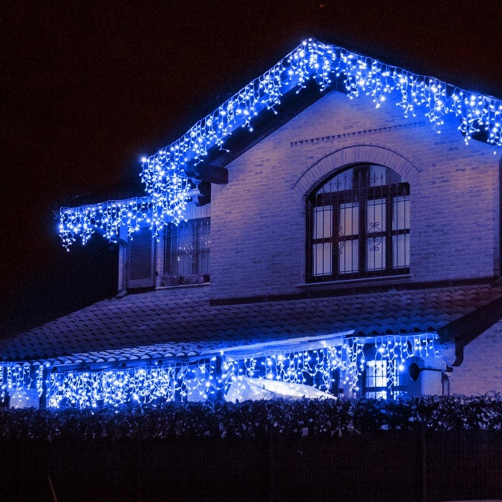 TENDA LUMINOSA NATALIZIA 150 LED CON FLASH LUCE BLU 3MT ESTERNO PROLUNGABILE - 3