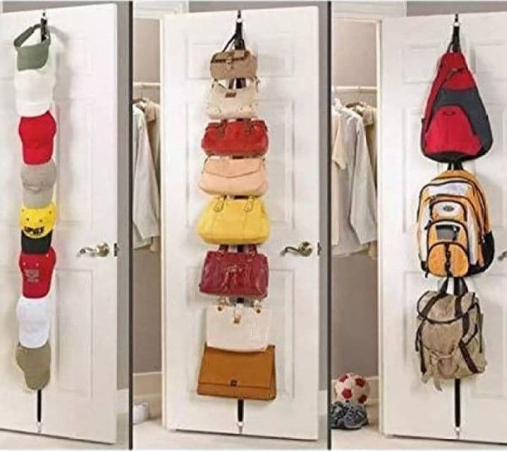 ORGANIZER PER BORSE CAPPELLI CON ELASTICO REGOLABILE PER PORTA CON 16 GANCI - 6