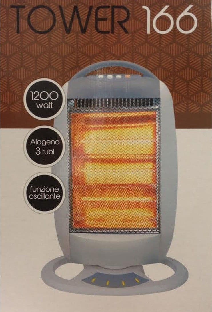 STUFA ALOGENA A TRE POTENZE 1200 W CON FUNZIONE OSCILLANTE ROTANTE BASSO CONSUMO - 2