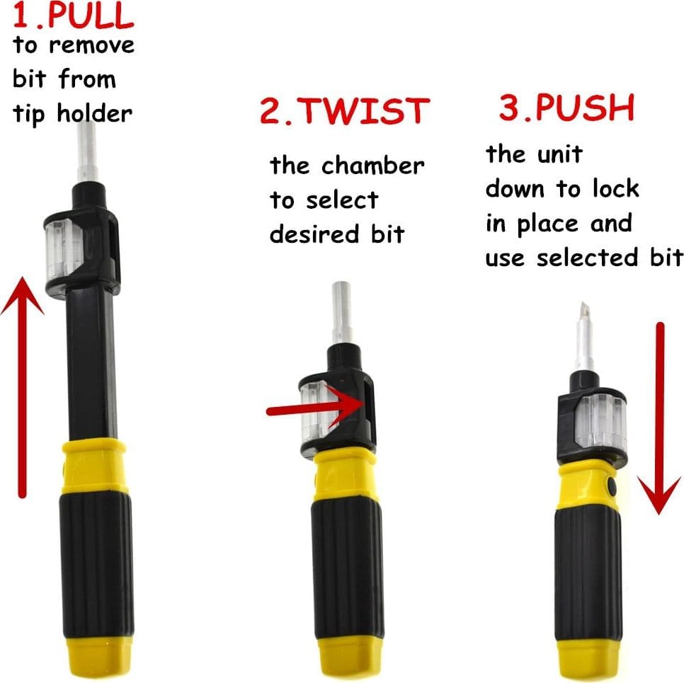 BIT 360 CACCIAVITE 6 IN 1 TWIST BIT PUNTE MAGNETICHE UNIVERSALE CASA LAVORO KIT - 3