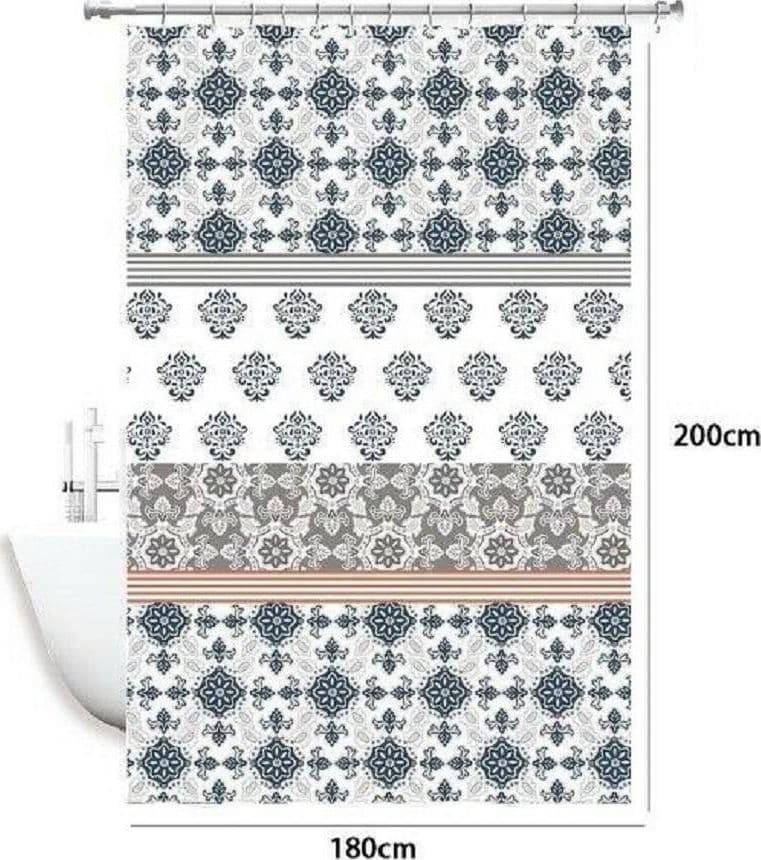 TENDA DOCCIA ANTIMUFFA IMPERMEABILE 180 X 200CM CON ANELLI BAGNO MAIOLICHE 59519 - 2