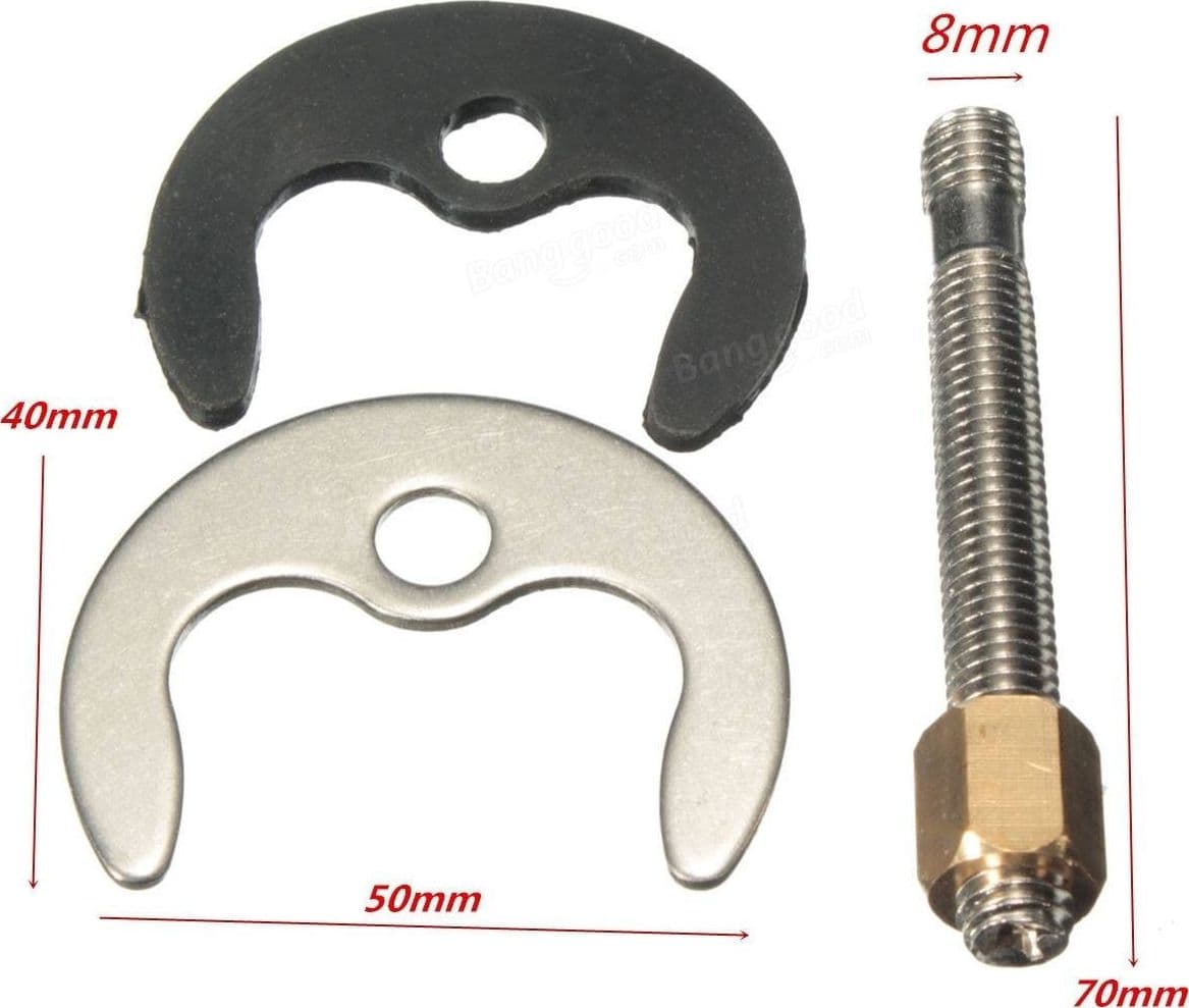 KIT MONTAGGIO FISSAGGIO RUBINETTI CON MEZZALUNA 2 FORI GUARNIZIONE E PERNI VITI - 2