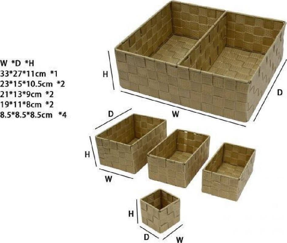 SET SCATOLE IN TESSUTO PORTA OGGETTI ORGANIZER DA BAGNO ARMADI SCAFFALI 79155 - 2