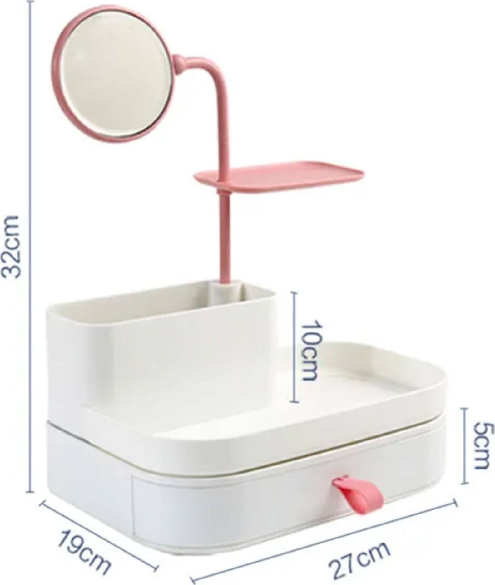 ORGANIZZATORE PORTA COSMETICI MAKE UP CON SPECCHIO ROTANTE ESPOSITORE ORGANIZER - 2