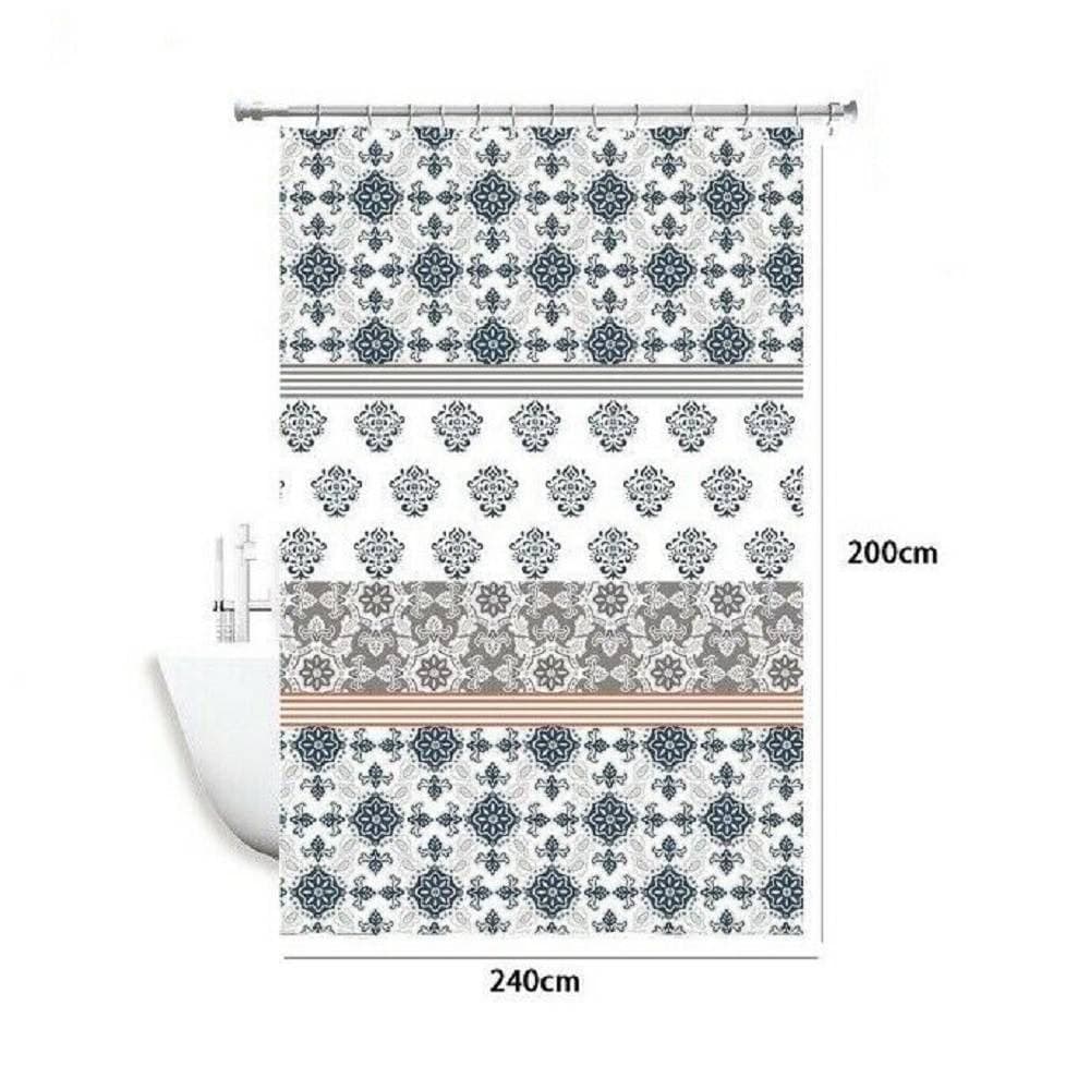 TENDA DOCCIA ANTIMUFFA IMPERMEABILE 240 X 200CM CON ANELLI BAGNO MAIOLICHE 59520 - 2