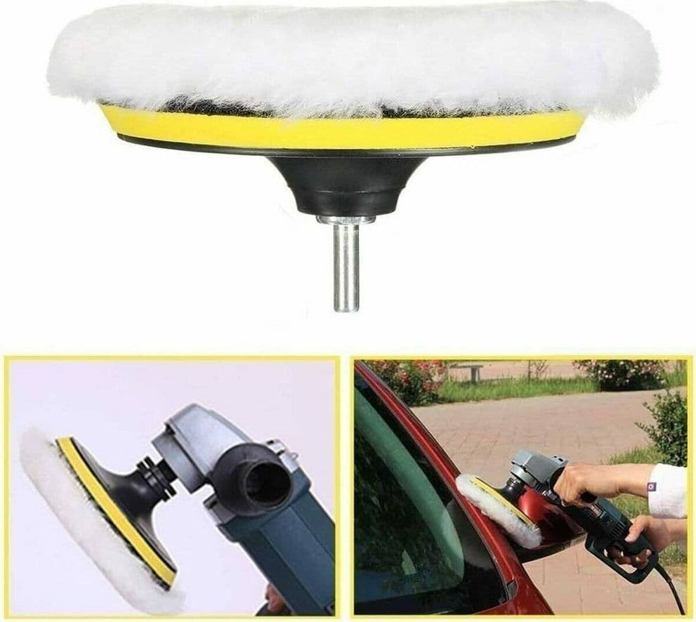 KIT 10 PZ SPUGNA LUCIDANTE CERATURA + ADATTATORE PER TRAPANO LUCIDATRICE 150MM - 7