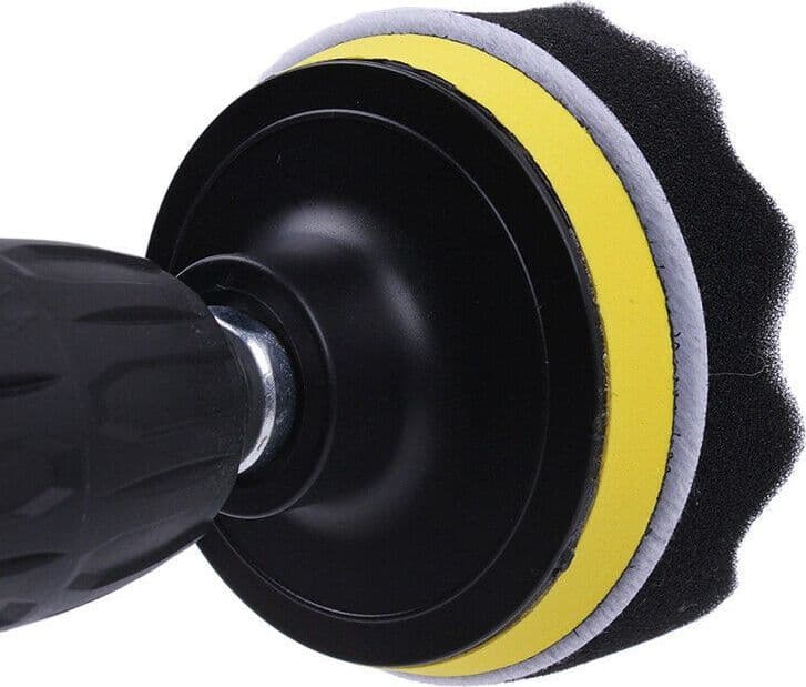 12 PZ KIT DI SPUGNE LUCIDANTI CON ADATTATORE PER LUCIDATURA AUTO 6" PLATORELLO - 4