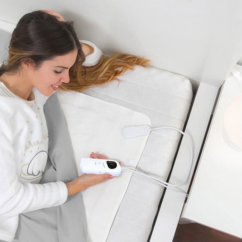 COPERTA ELETTRICA TERMICA LETTO SINGOLO IN LANA COPRIMATERASSO SCALDALETTO 60W - 3