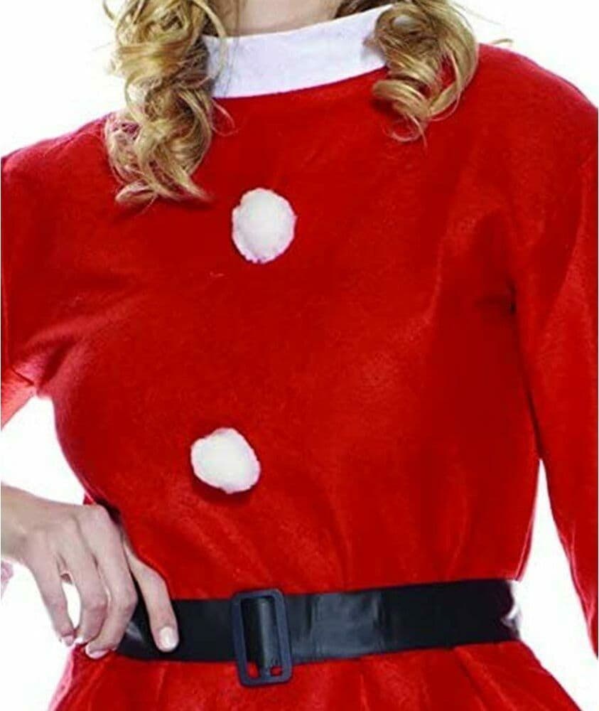 COSTUME MAMMA NATALE ECO ADULTI TAGLIA UNICA CON CAPPELLO ABITO NATALIZIO - 3