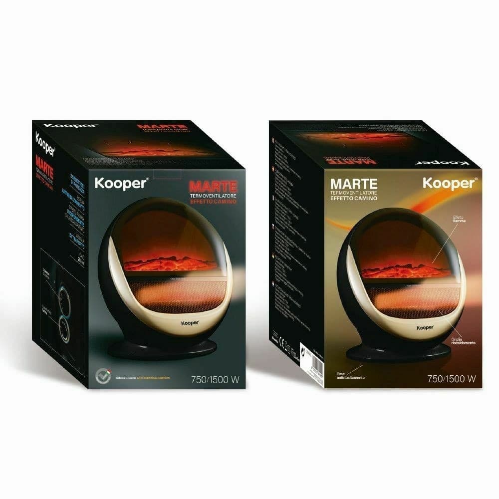 TERMOVENTILATORE STUFA STUFETTA CALDOBAGNO ELETTRICO A BASSO CONSUMO 750-1500W - 5