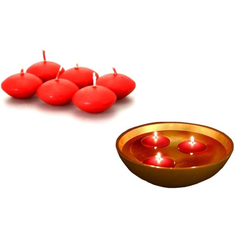 12 X CANDELINE GALLEGGIANTI ROSSE ROSSO MATRIMONIO DECORAZIONE TEALIGHT CANDELE - 2