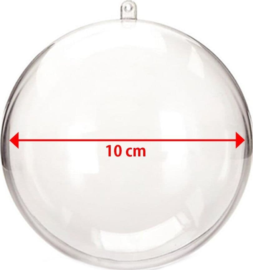 KIT 6 PALLINE TRASPARENTI DA 10CM CON TEMPERE E PENNELLI DECORAZIONI NATALIZIE - 2