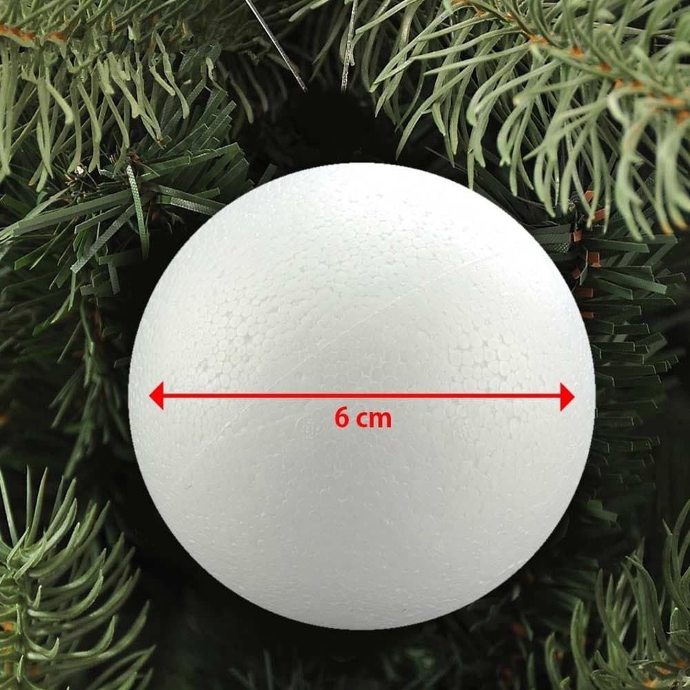24 PALLINE DI POLISTIROLO CONFEZIONE PALLA NATALIZIA 6CM DECORAZIONI NATALIZIE - 2