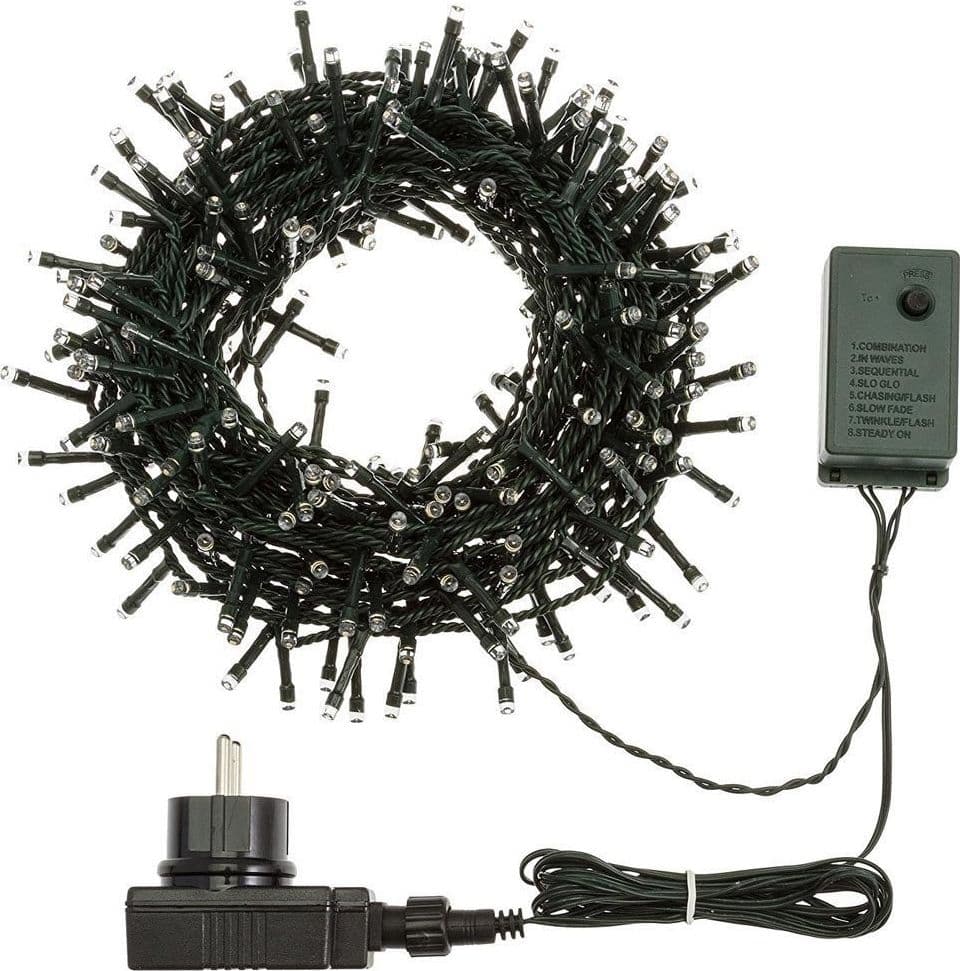 CATENA LUMINOSA 750 LUCI LED LUCCIOLE BIANCO CALDO CONTROLLER 8FUNZIONI ESTERNO - 2