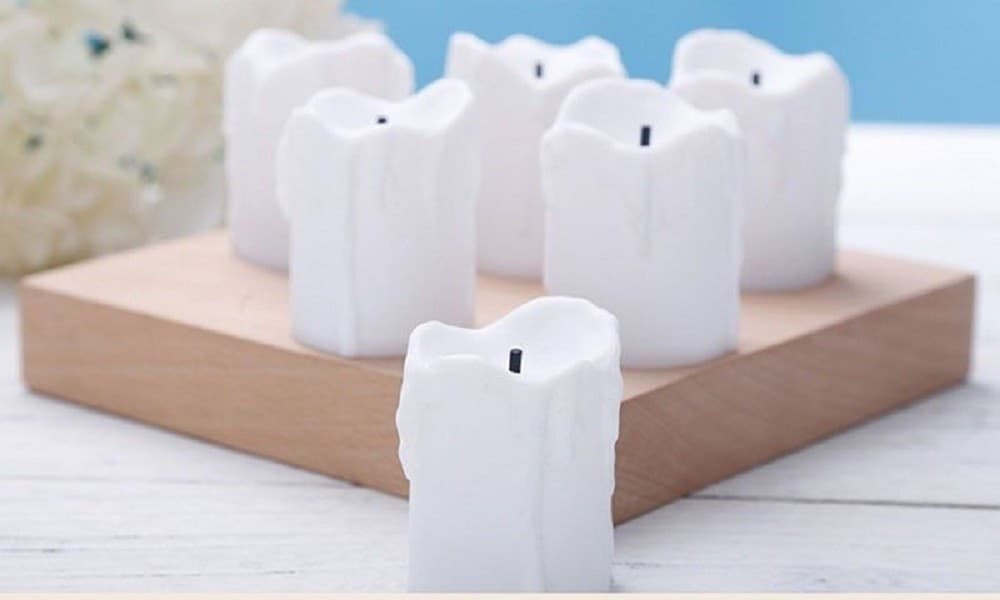 SET 12 CANDELE IN FINTA CERA CON LUCE LED EFFETTO FIAMMA LUMINI PER DECORAZIONE - 2