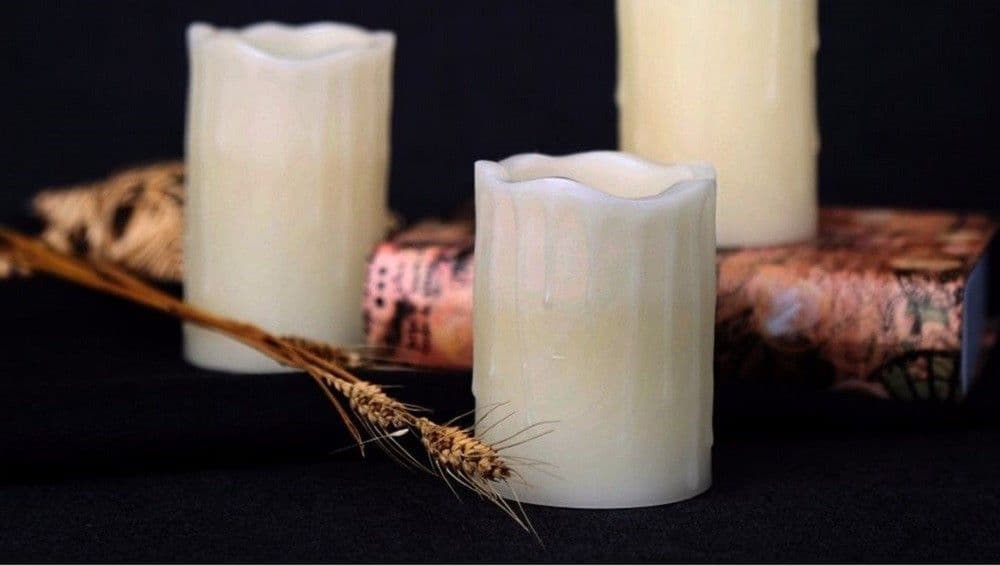 SET 12 CANDELE IN FINTA CERA CON LUCE LED EFFETTO FIAMMA LUMINI PER DECORAZIONE - 4