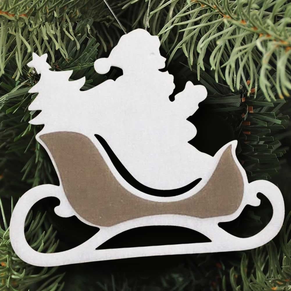 SLITTA BABBO NATALE OVATTA E JUTA 2 COLORI 44 CM PER ALBERO DI NATALE - 2