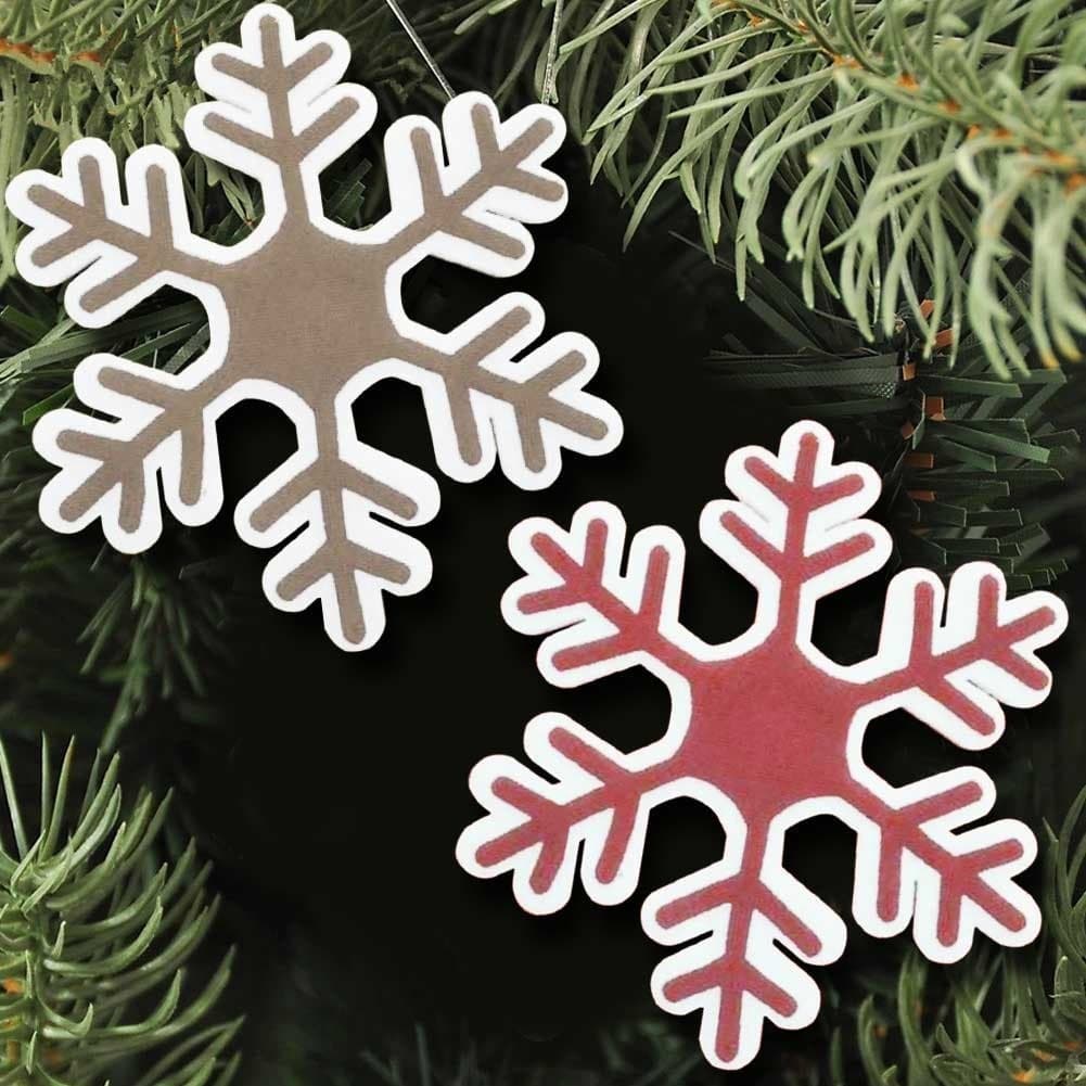 APPENDINO FIOCCO DI NEVE NATALE OVATTA E JUTA 44 CM DECORAZIONI NATALE - 3
