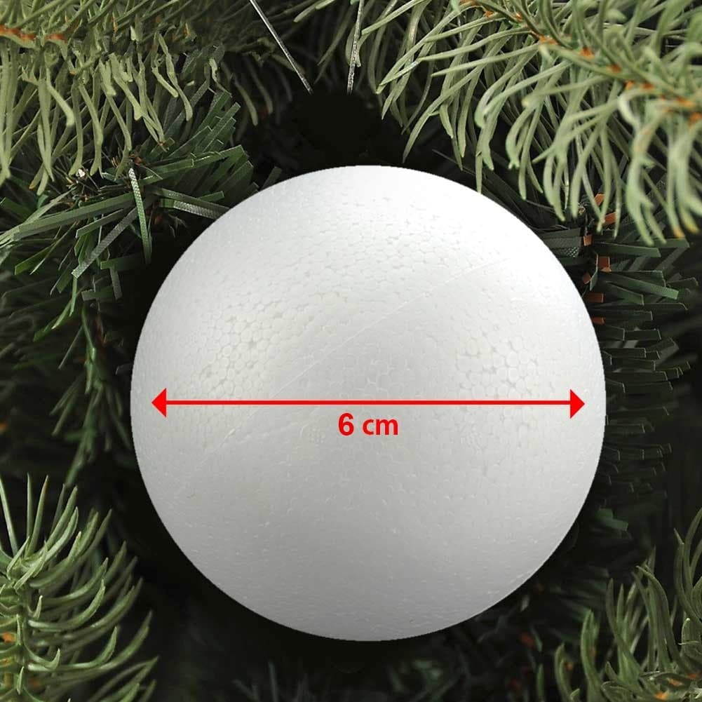 50 PALLINE DI POLISTIROLO CONFEZIONE PALLA NATALIZIA 6CM DECORAZIONI NATALIZIE - 2