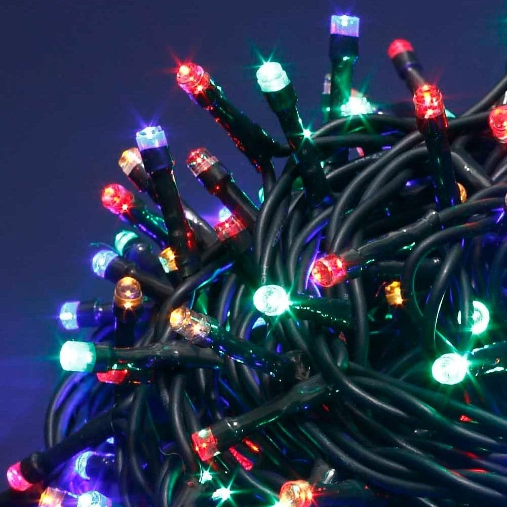 CATENA LUMINOSA 300 LUCI LED LUCCIOLE MULTICOLORE CONTROLLER 8 FUNZIONI INTERNO - 2