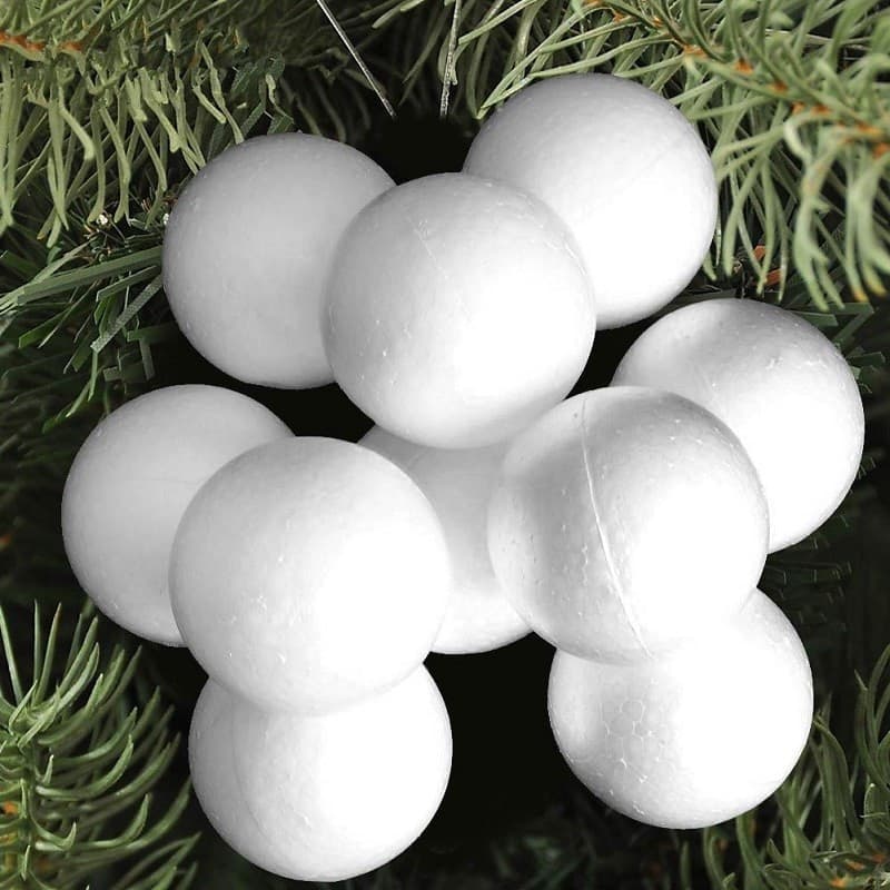 PALLINE DI POLISTIROLO CONFEZIONE PALLA NATALIZIA DA 5CM DECORAZIONI ADDOBBI 100
